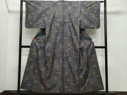 平和屋着物●本場大島紬　9マルキ　吉祥花文　正絹　逸品　CAAZ8203vf