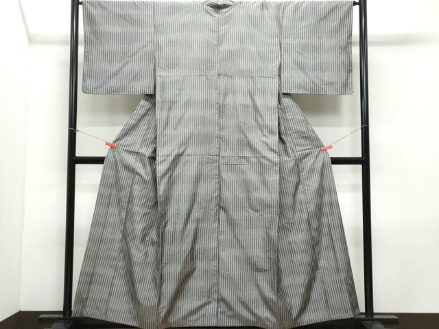 平和屋着物●上質な紬　縞　正絹　逸品　CAAZ8207vf