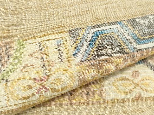 平和屋着物○訪問着 小千谷紬 吉祥花文 正絹 逸品 CAAZ8211vf