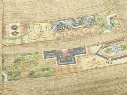平和屋着物●訪問着　小千谷紬　吉祥花文　正絹　逸品　CAAZ8211vf