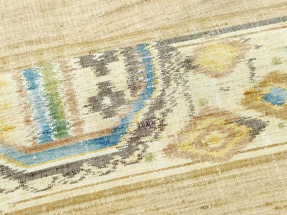 平和屋着物●訪問着　小千谷紬　吉祥花文　正絹　逸品　CAAZ8211vf