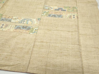 平和屋着物●訪問着　小千谷紬　吉祥花文　正絹　逸品　CAAZ8211vf
