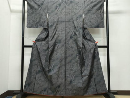 平和屋着物●本場大島紬　草花文　正絹　逸品　CAAZ8217vf