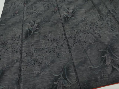 平和屋着物●本場大島紬　草花文　正絹　逸品　CAAZ8217vf