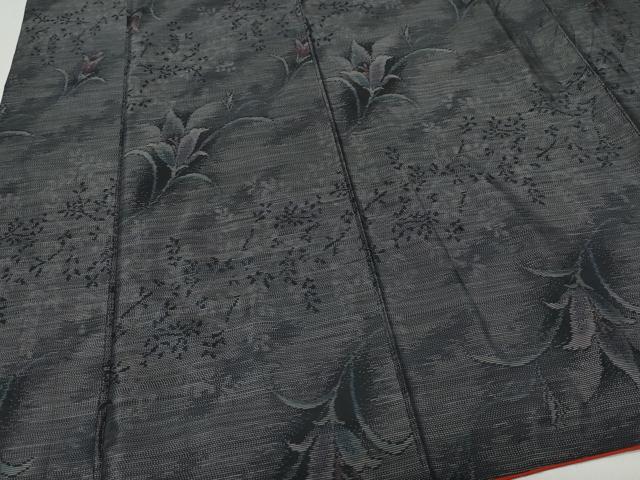 平和屋着物●本場大島紬　草花文　正絹　逸品　CAAZ8217vf