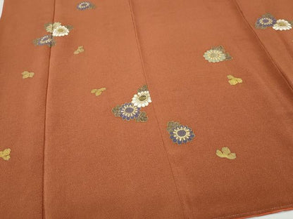 平和屋着物●訪問着　舞花文　金彩　鬼しぼ縮緬　正絹　逸品　CAAZ8218vf
