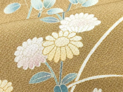 平和屋着物●訪問着　枝花文　金彩　鬼しぼ縮緬　正絹　逸品　CAAZ8219vf