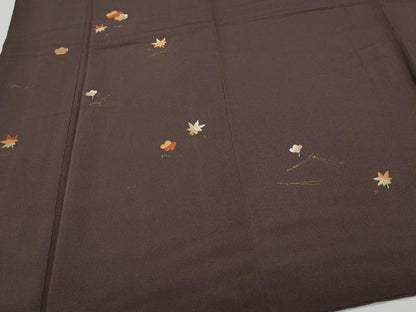 平和屋着物●訪問着　刺繍　溢れ松葉楓花文　金彩　鬼しぼ縮緬　正絹　逸品　CAAZ8220vf