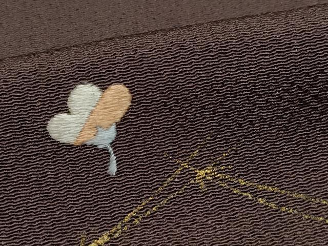 平和屋着物●訪問着　刺繍　溢れ松葉楓花文　金彩　鬼しぼ縮緬　正絹　逸品　CAAZ8220vf
