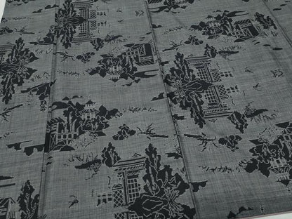 平和屋着物●本場大島紬　9マルキ　風景文　正絹　逸品　CAAZ8221vf