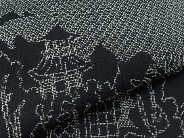 平和屋着物●本場大島紬　9マルキ　風景文　正絹　逸品　CAAZ8221vf