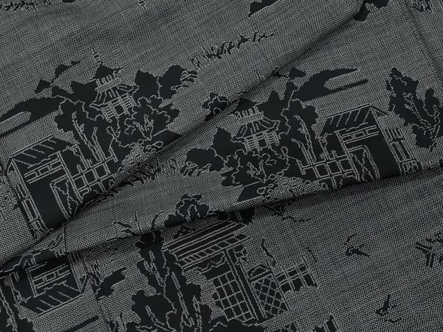 平和屋着物●本場大島紬　9マルキ　風景文　正絹　逸品　CAAZ8221vf