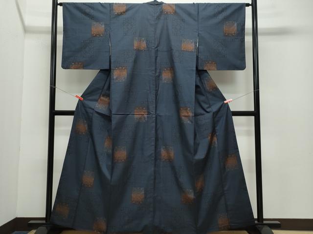 平和屋着物●本場大島紬　7マルキ　色紙吉祥花文　正絹　逸品　CAAZ8233vf
