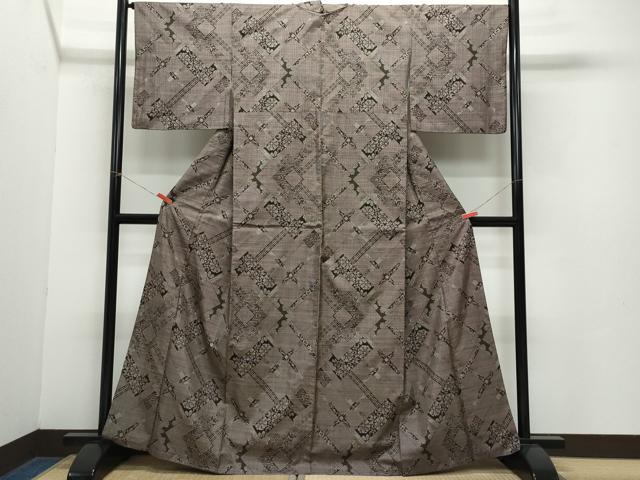 平和屋着物●本場大島紬　7マルキ　吉祥花文　正絹　逸品　CAAZ8248vf