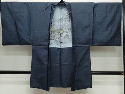 平和屋着物●男性 本場大島紬 アンサンブル 亀甲柄 反端付き 正絹 逸品 CAAZ8251vf