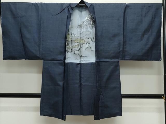 平和屋着物●男性 本場大島紬 アンサンブル 亀甲柄 反端付き 正絹 逸品 CAAZ8251vf