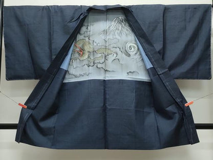 平和屋着物●男性 本場大島紬 アンサンブル 亀甲柄 反端付き 正絹 逸品 CAAZ8251vf