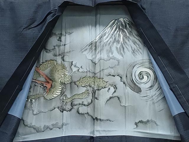 平和屋着物●男性 本場大島紬 アンサンブル 亀甲柄 反端付き 正絹 逸品 CAAZ8251vf