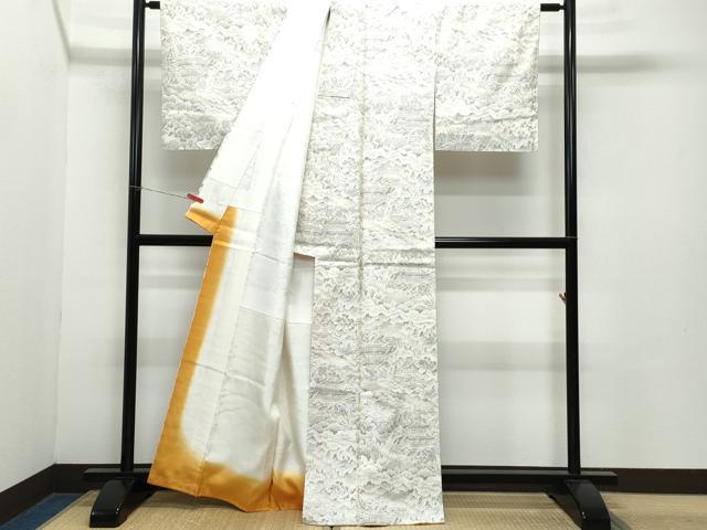 平和屋着物●上質な紬　風景草木文　正絹　逸品　CAAZ8273vf