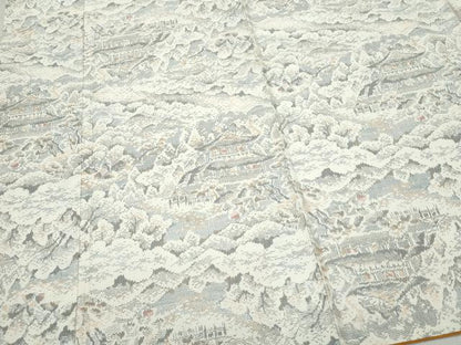 平和屋着物●上質な紬　風景草木文　正絹　逸品　CAAZ8273vf