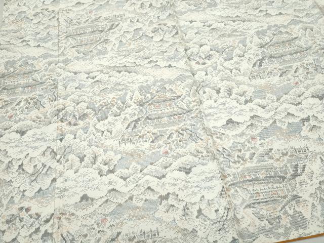 平和屋着物●上質な紬　風景草木文　正絹　逸品　CAAZ8273vf