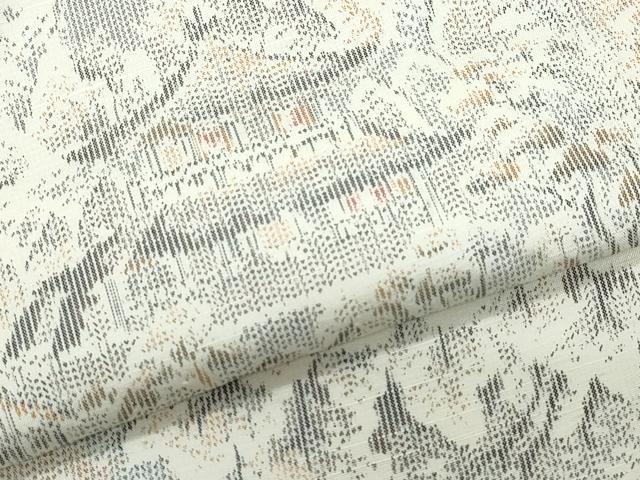 平和屋着物●上質な紬　風景草木文　正絹　逸品　CAAZ8273vf