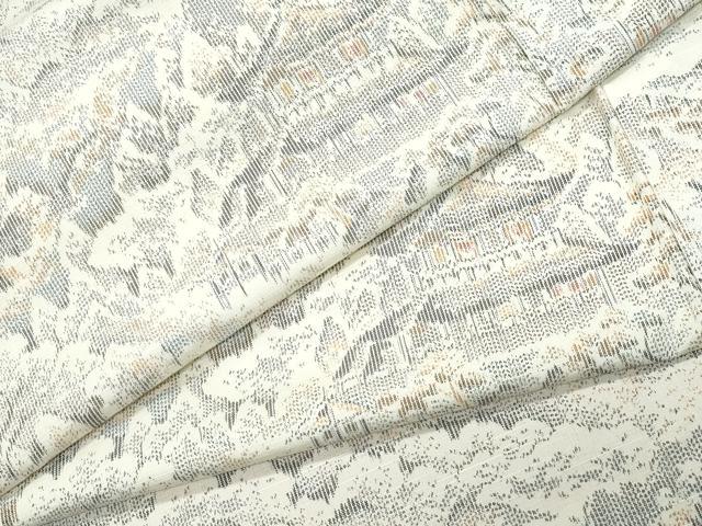 平和屋着物●上質な紬　風景草木文　正絹　逸品　CAAZ8273vf