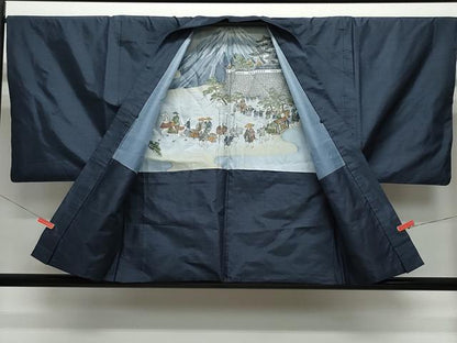 平和屋着物●男性 本場大島紬 アンサンブル 80亀甲 総詰め 正絹 逸品 CAAZ8282vf
