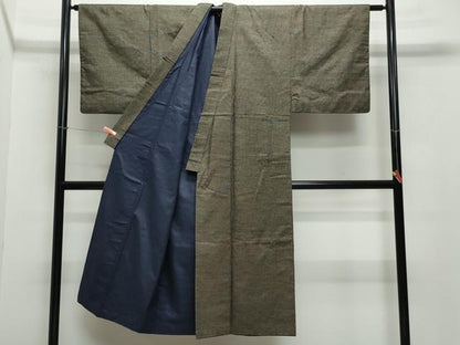 平和屋着物●男性 紬 アンサンブル 網代織 正絹 逸品 CAAZ8285vf