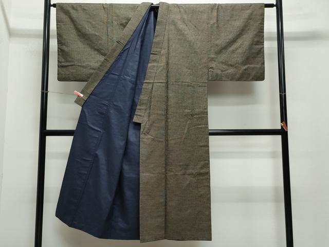 平和屋着物●男性 紬 アンサンブル 網代織 正絹 逸品 CAAZ8285vf