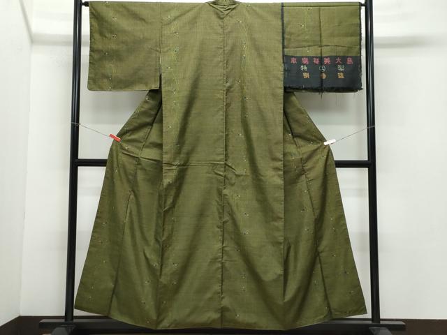 平和屋着物●本場大島紬　7マルキ　枝蕾　反端付き　正絹　逸品　CAAZ8296vf