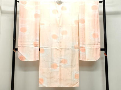 平和屋着物●振袖用長襦袢　無双仕立て　亀甲桐花楓地紋　暈し染め　半衿刺繍　CAAZ8319vf