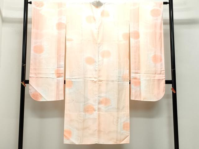 平和屋着物●振袖用長襦袢　無双仕立て　亀甲桐花楓地紋　暈し染め　半衿刺繍　CAAZ8319vf