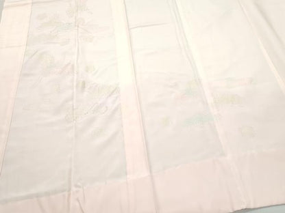 平和屋着物●長襦袢　無双仕立て　飛鶴松梅文　金彩　正絹　逸品　CAAZ8323vf