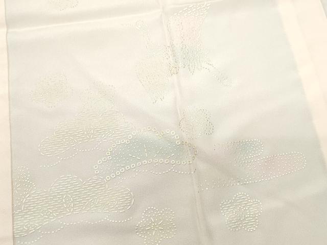 平和屋着物●長襦袢　無双仕立て　飛鶴松梅文　金彩　正絹　逸品　CAAZ8323vf