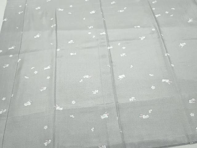 平和屋着物○長襦袢 無双仕立て 舞花兎文 正絹 逸品 CAAZ8326vf