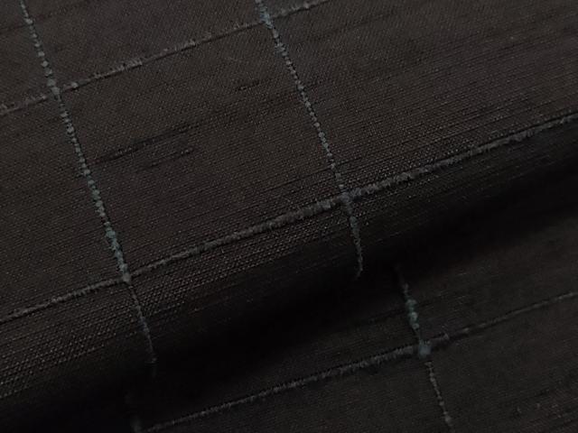 平和屋着物●男性　紬　アンサンブル　格子　赤墨色　正絹　逸品　CAAZ8331vf