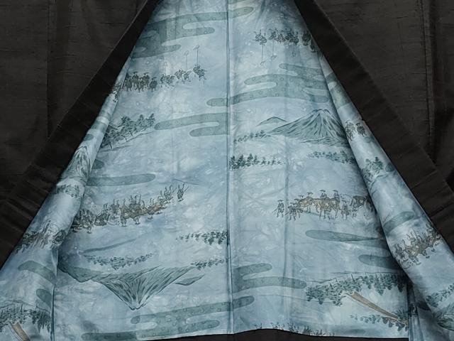 平和屋着物●男性　紬　アンサンブル　格子　赤墨色　正絹　逸品　CAAZ8331vf