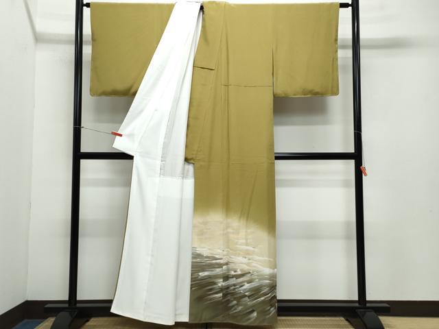 平和屋着物●豪華色留袖　作家物　手描き　千畳敷　立波文　金銀彩　正絹　逸品　CAAZ8347vf