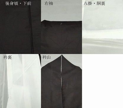 平和屋着物●上質な紬 麻の葉文様 正絹 逸品 CAAZ8366vf
