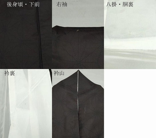 平和屋着物●上質な紬 麻の葉文様 正絹 逸品 CAAZ8366vf
