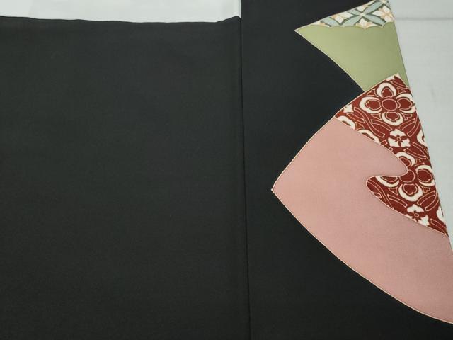 平和屋着物●豪華黒留袖　駒刺繍　吉祥花唐草文　金彩　正絹　逸品　CAAZ8400vf