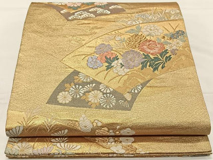 平和屋着物◎西陣 六通柄袋帯 唐織 嵯峨野春秋 金銀糸 正絹 逸品 CAAZ8505qv