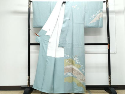平和屋着物●訪問着 絞り 刺繍 枝花文 暈し染め 正絹 逸品 CAAZ8804th