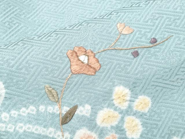平和屋着物●訪問着 絞り 刺繍 枝花文 暈し染め 正絹 逸品 CAAZ8804th