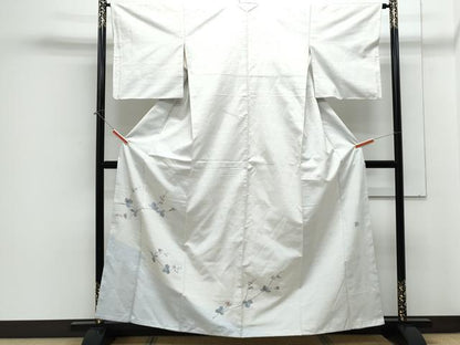 平和屋着物●訪問着　作家物　紬地　枝花文　正絹　逸品　CAAZ8806th