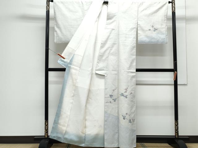 平和屋着物●訪問着　作家物　紬地　枝花文　正絹　逸品　CAAZ8806th