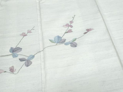平和屋着物●訪問着　作家物　紬地　枝花文　正絹　逸品　CAAZ8806th