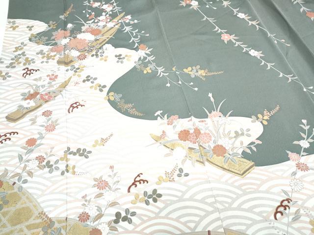 平和屋着物○訪問着 舟花文 金彩 正絹 逸品 CAAZ8807th