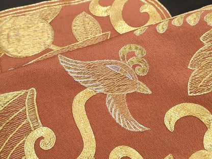 平和屋着物▼豪華黒留袖 駒刺繍 エ霞鳳凰花文 金銀糸 正絹 逸品 CAAZ8998th